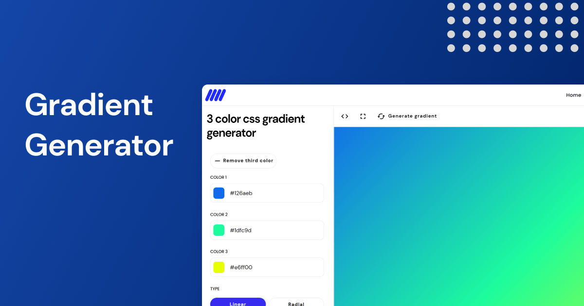 CSS Gradient Generator là một công cụ hữu ích và đơn giản để tạo ra các hiệu ứng độc đáo cho trang web của bạn. Với các bước hướng dẫn dễ hiểu trên internet, bạn có thể thực hiện việc này một cách đơn giản và nhanh chóng. Hãy nhấp vào hình ảnh liên quan và khám phá cách tạo độ dốc nền đẹp mắt cho trang web của bạn.